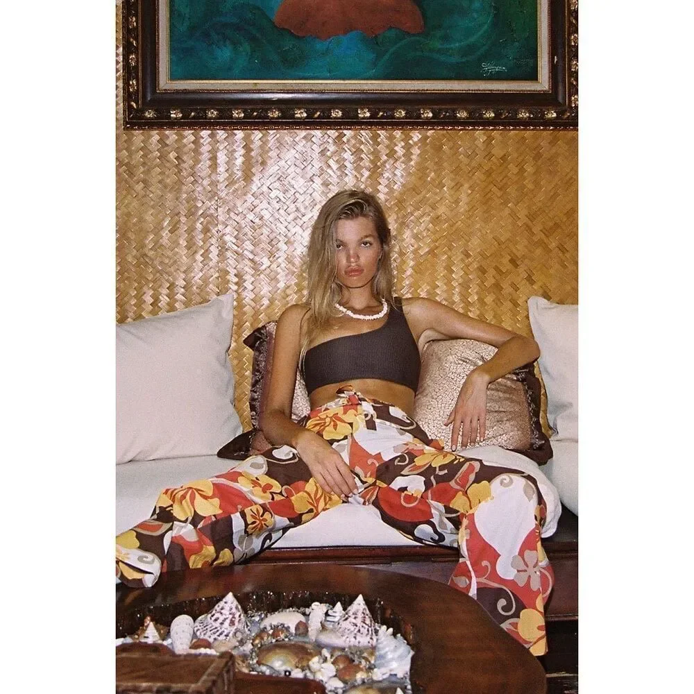 Faithfull the Brand Celvia Pant Ulani Floral Print Wide Leg Pull on S NWT Sale - Picture 2 of 16